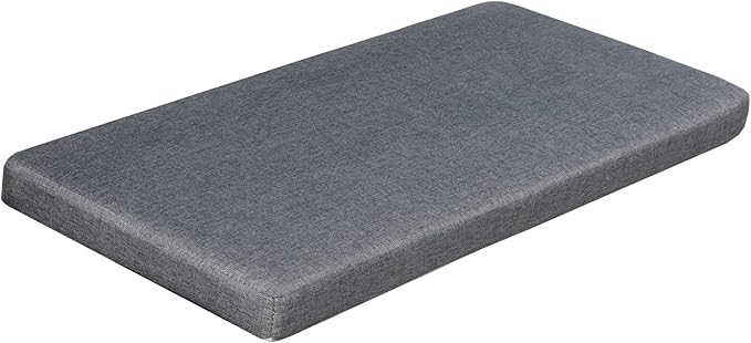 Bay Window Seat Cushions Indoor Furniture 40x14 Inch No Slip Washable Long Bench Cushion with Zipper, Dark Grey
