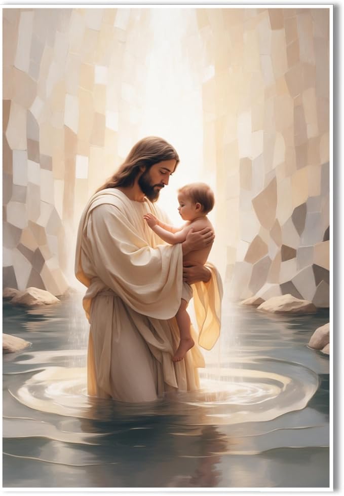 Christian Wall Art Print, Religious Scripture Biblical Decor, Faith-Based Inspirational Landscape with Cross, Digital Printed Canvas Poster for Church, Home Chapel, Prayer Room Decor