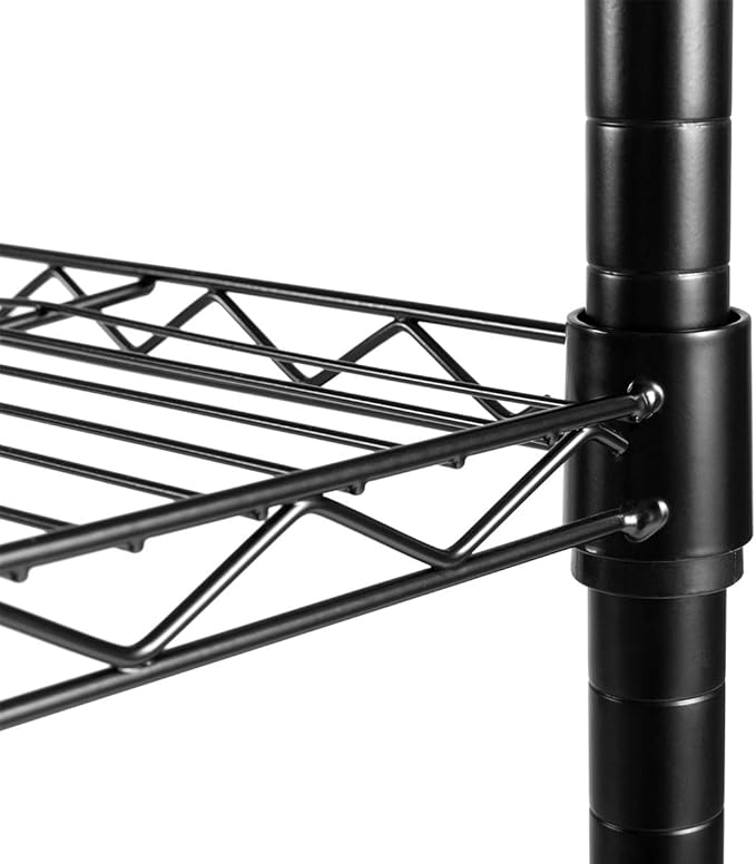 HollyHOME 4 Shelves Adjustable Steel Wire Shelving Rack, Metal Heavy Duty Storage Shelf, Bathroom Storage Tower Kitchen Shelving, 6060CM