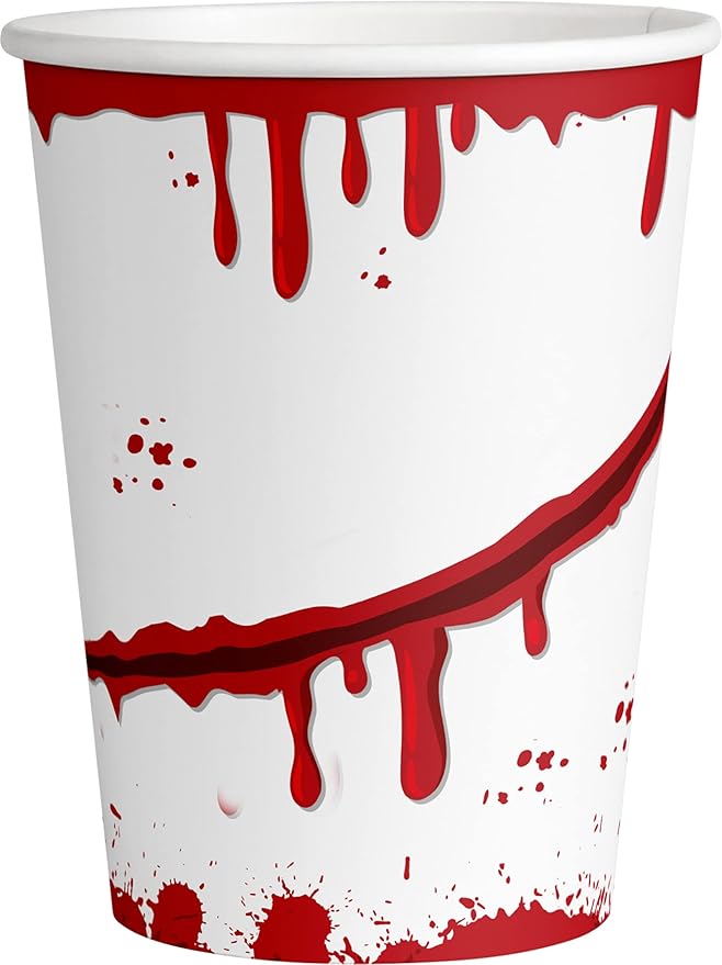 Bloody Halloween Tableware Pack: Disposable Paper Plates, Napkins and Cups Set for 20