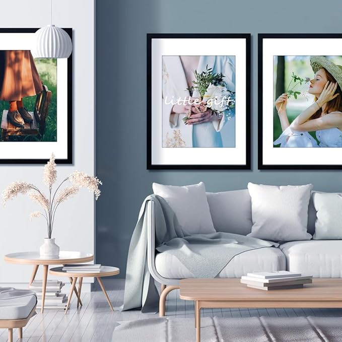 THREELOVE 14x22 Frame Black, Display Picture 12x18 with mat or 14x22 Without mat, Photo Poster Picture Frame Wall Mounting Home Decor, 1-PCS