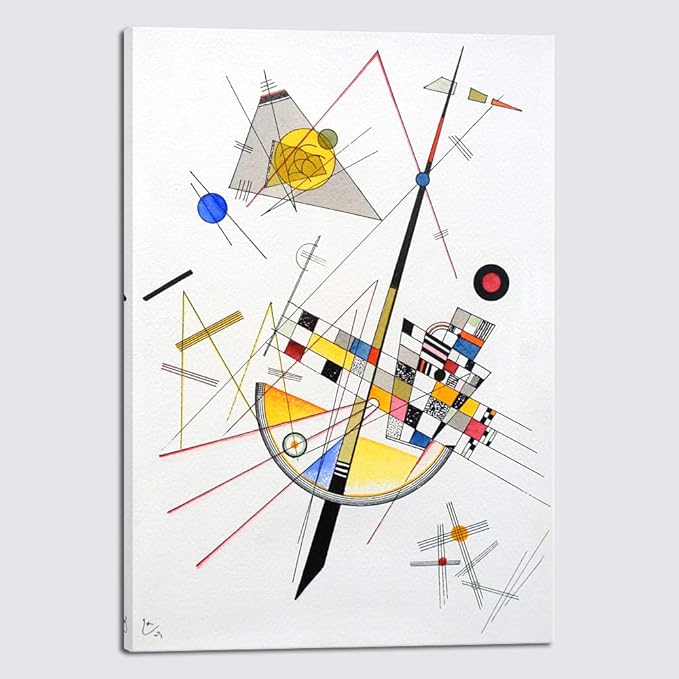 Wieco Art Canvas Prints Delicate Tension #85, 1923 by Wassily Kandinsky Abstract Classic Art Reproductions Gallery Wrapped Canvas Wall Art for Home Decor and Wall Decorations