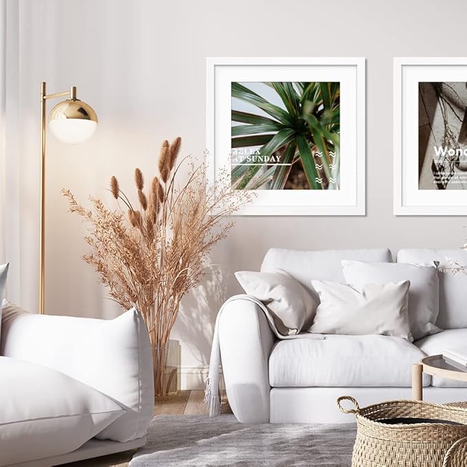 THREELOVE 20x20 Frame White, Display Picture 16x16 with mat or 20x20 Without mat, Photo Poster Picture Frame Wall Mounting Home Decor, 3 PCS