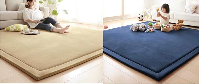 V-mix Baby Play Mat, Handmade Weaving Plush Foam Play Crawling Rugs for Baby, Children Play Blanket, Yoga Mat, Exercise Mat-Cushy- Soft & Thick Hypoallergenic, Non-Toxic