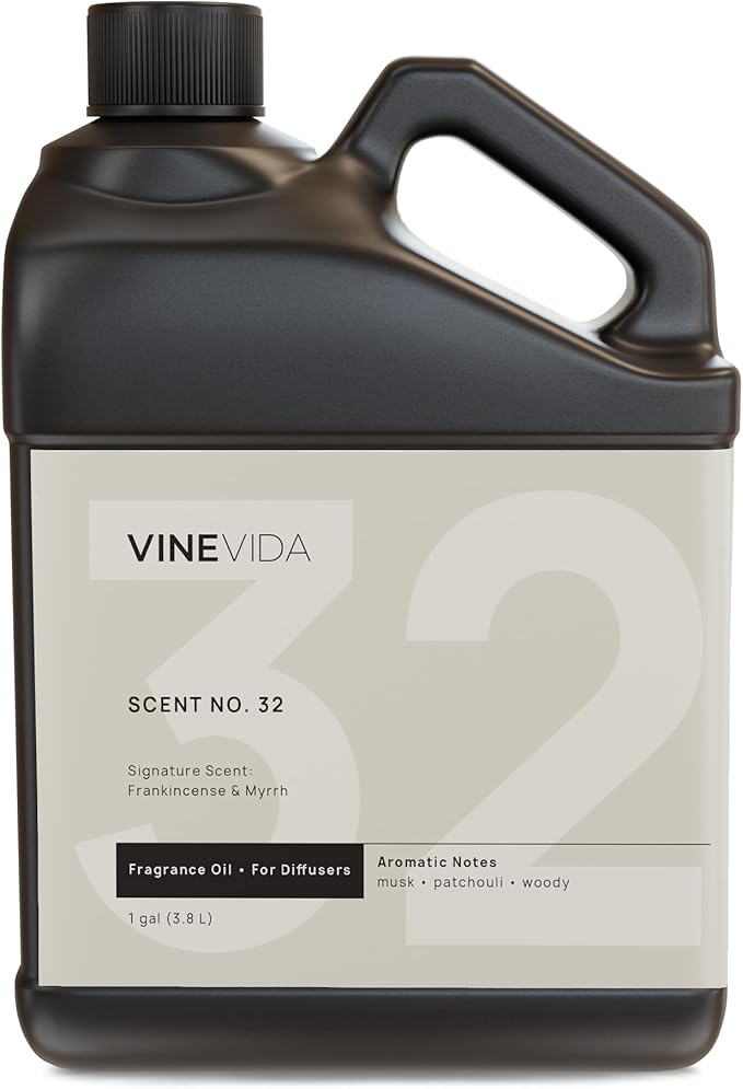 VINEVIDA [Gallon (128 Fl Oz)] Frankincense & Myrrh Fragrance Oil for Cold Air Diffusers, Essential Oils for Diffuser Oil Refill & Air Freshener Room Spray