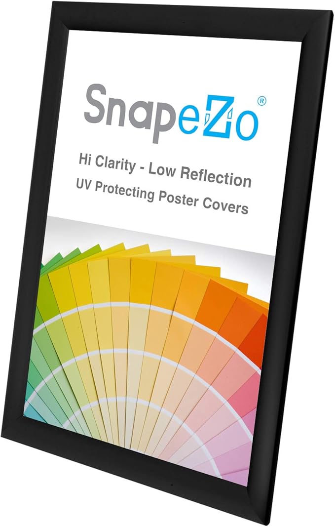 SnapeZo Letter Frame 8.5x14 Inches, Black 1 Inch Aluminum Profile, Front-Loading Snap Frame, Wall Mounting, Sleek Series