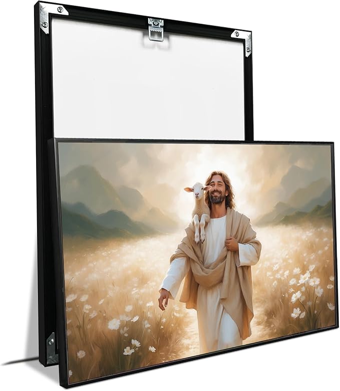 Christian Wall Art Print, Religious Scripture Biblical Decor, Faith-Based Inspirational Landscape with Cross, Digital Printed Canvas Poster for Church, Home Chapel, Prayer Room Decor