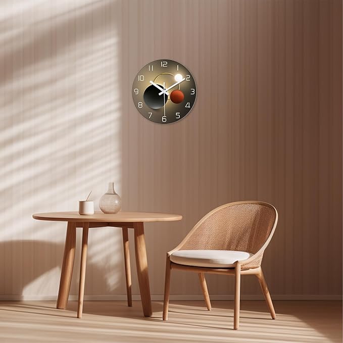 XNM Small Wall Clocks for Living Room Decor 14 Inch Battery Clock for Wall Modern Analog Wall Clock Non Ticking