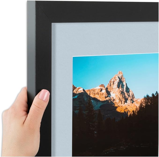 ArtToFrames Collage Photo Frame Double Mat with 2 - 5x7 Openings and Satin Black Frame