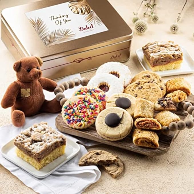 Thinking of You Food Gifts Gourmet Cookies Gift Baskets for Women, Men, Mom, Dad, Son, Daughter, Friends & Co-Workers Food Gifts By Dulcet Gift Baskets