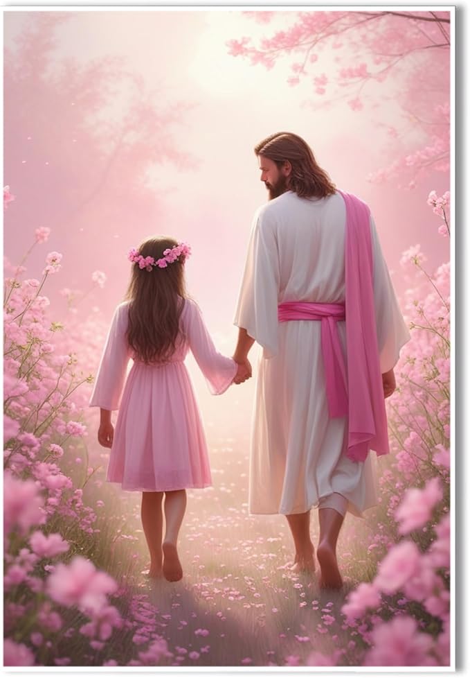 Christian Wall Art Print, Religious Scripture Biblical Decor, Faith-Based Inspirational Landscape with Cross, Digital Printed Canvas Poster for Church, Home Chapel, Prayer Room Decor