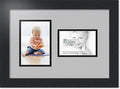 ArtToFrames Collage Photo Frame Double Mat with 1 - 3.5x5^ 4x6 Openings and Satin Black Frame