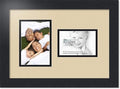 ArtToFrames Collage Photo Frame Double Mat with 1 - 3.5x5, 4x6 Openings and Satin Black Frame