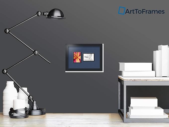 ArtToFrames Collage Photo Frame Double Mat with 2 - 3.5x5 Openings and Satin Black Frame