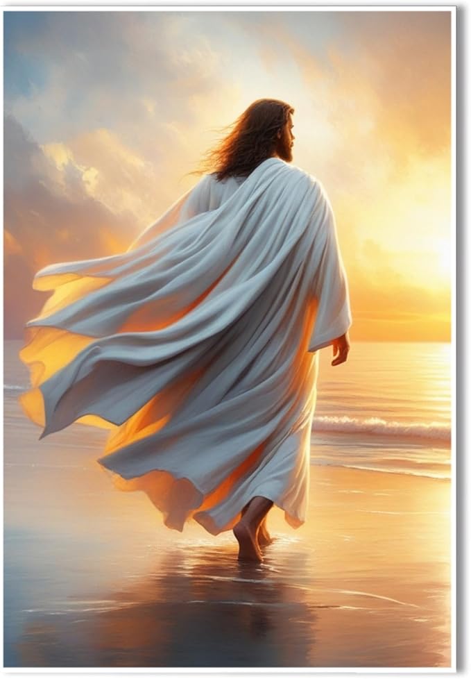 Christian Wall Art Print, Religious Scripture Biblical Decor, Faith-Based Inspirational Landscape with Cross, Digital Printed Canvas Poster for Church, Home Chapel, Prayer Room Decor