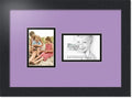 ArtToFrames Collage Photo Frame Double Mat with 2 - 3.5x5 Openings and Satin Black Frame