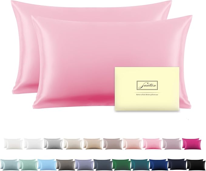 Silk Pillowcase for Hair and Skin,Soft,Breathable and Sliky 100% Silk Pillowcases King Set of 2,Both Sides Natural Mulberry Silk Pillow Cases with Hidden Zipper(King Size 20"X 36",2pcs)