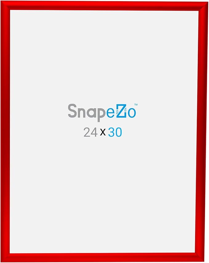 SnapeZo Poster Frame 24x30 Inches, Red 1 Inch Aluminum Profile, Front-Loading Snap Frame, Wall Mounting, Sleek Series