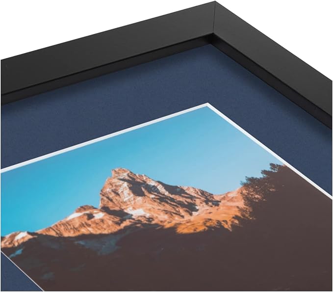 ArtToFrames Collage Photo Frame Double Mat with 2 - 5x7 Openings and Satin Black Frame