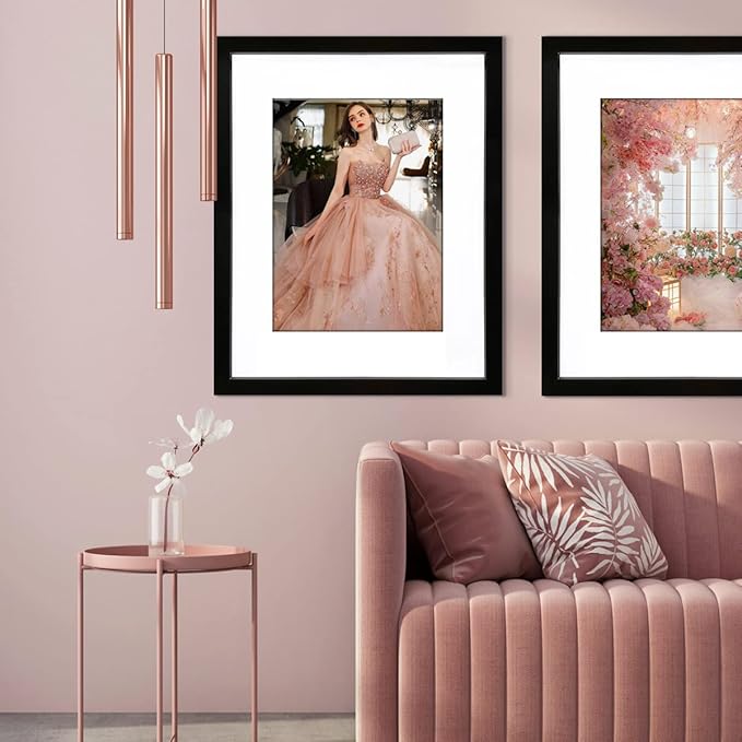 THREELOVE 14x22 Frame Black, Display Picture 12x18 with mat or 14x22 Without mat, Photo Poster Picture Frame Wall Mounting Home Decor, 1-PCS