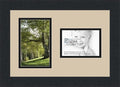ArtToFrames Collage Photo Frame Double Mat with 1-3.5x5, 4x6 Openings and Satin Black Frame