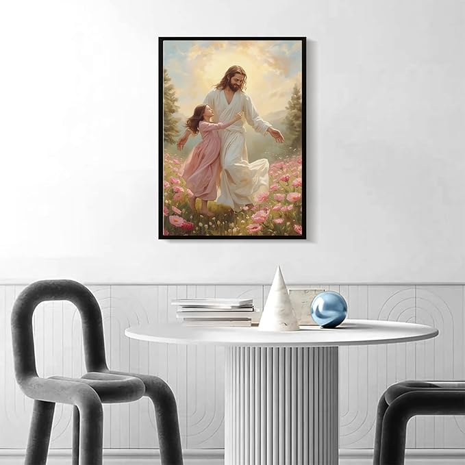 Christian Wall Art Print, Religious Scripture Biblical Decor, Faith-Based Inspirational Landscape with Cross, Digital Printed Canvas Poster for Church, Home Chapel, Prayer Room Decor