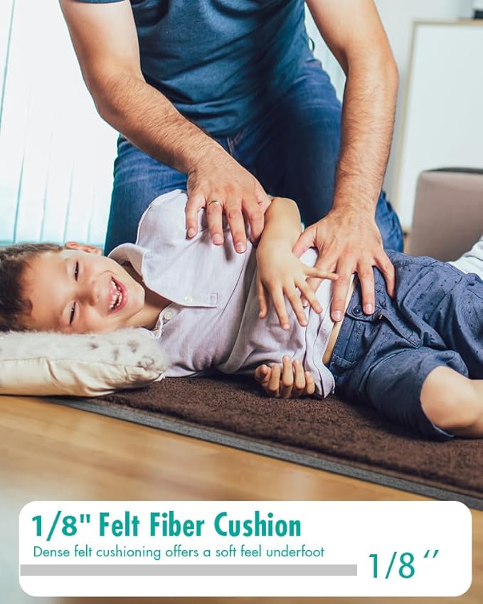 Non Slip Rug Pad Gripper - 2x3 Feet 1/8” Extra Thick Felt Under Rug for Area Rugs and Hardwood Floors,Super Cushioned Non Skid Carpet Padding
