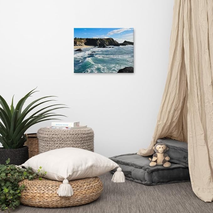 Bodega Bay Canvas Wall Art – Coastal Ocean Photography Print – California Nature Landscape Decor – Vertical Seascape Picture for Living Room or Bedroom (18x24 inches) Wrapped Canvas