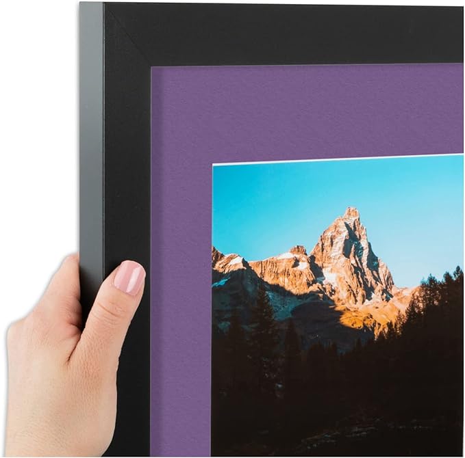 ArtToFrames Collage Photo Frame Double Mat with 2 - 5x7 Openings and Satin Black Frame