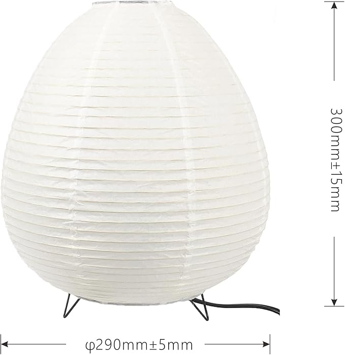 11.4inch Egg-shaped Table Lamp,Chinese Paper Lantern, Bedside Paper Lamp,Festival Decoration Lamp (White)