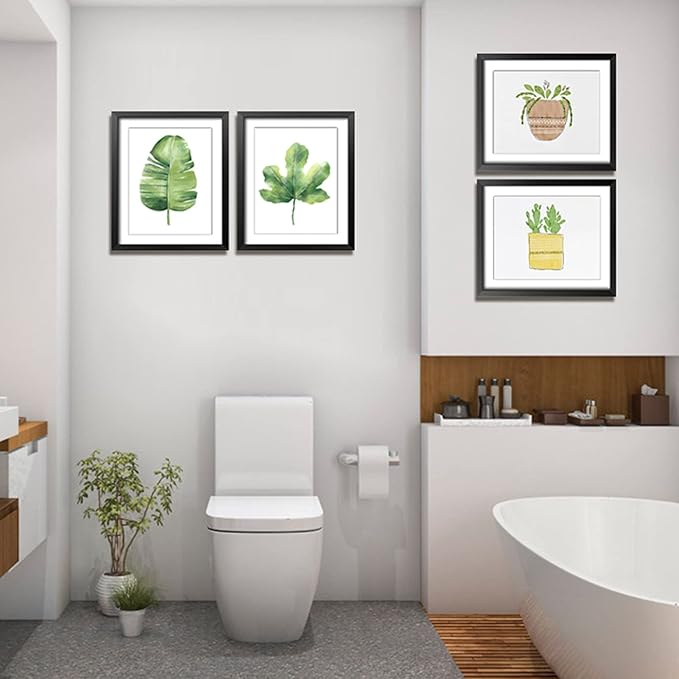 Giftgarden 8x10 Picture Frame Black with Mat, 9x11 Frames Matted to 8 x 10’ Photos for Wall or Tabletop Decor, Set of 4