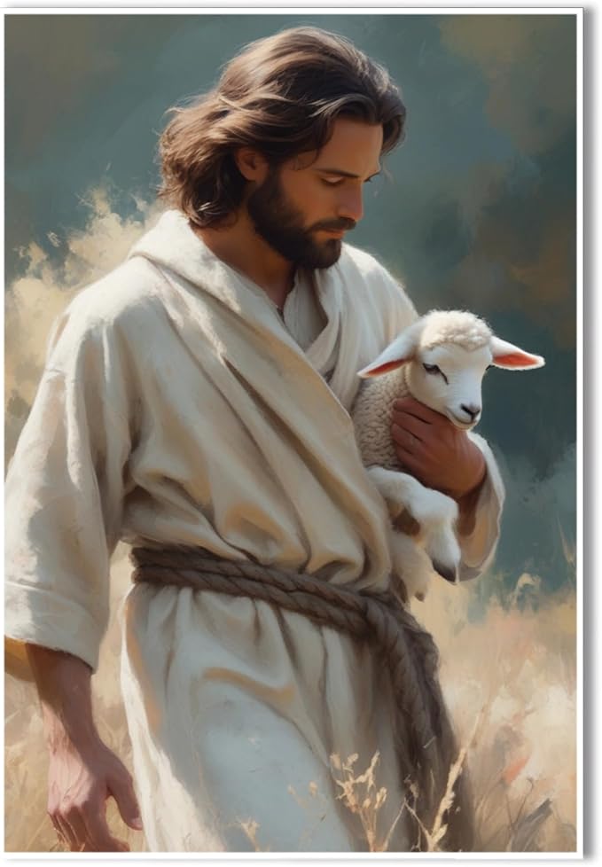 Christian Wall Art Print, Religious Scripture Biblical Decor, Faith-Based Inspirational Landscape with Cross, Digital Printed Canvas Poster for Church, Home Chapel, Prayer Room Decor