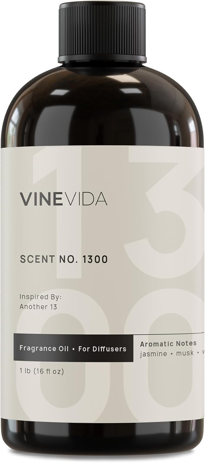 VINEVIDA [16 Fl Oz] Scent NO. 1300 Fragrance Oil for Cold Air Diffusers, Aromatic Notes of Jasmine Musk Woody, Essential Oils for Diffuser Oil Refill & Air Freshener Room Spray