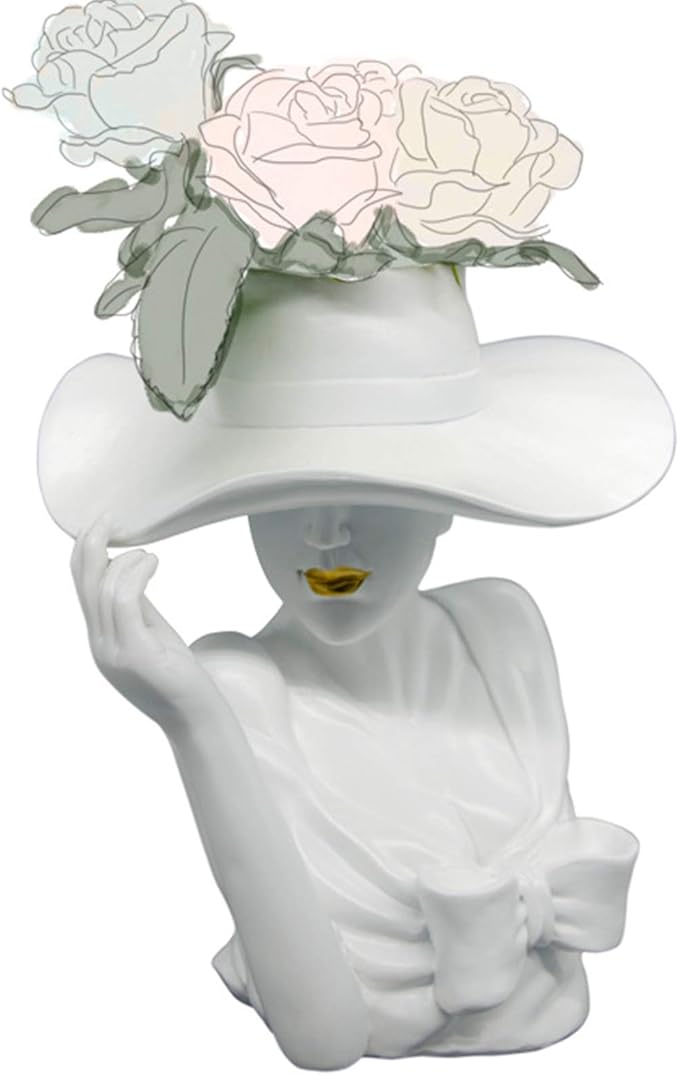 Cosylove Flower Vase, Decorative Ceramic Flower Vase, Creative Elegant Woman Arrangement Flower Vase, Art Vase for Home Office Living Room Wedding and Events Decor