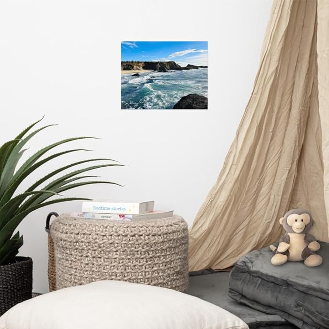 Bodega Bay Coastal Poster – Ocean Photography Wall Art Print – California Nature Landscape – Horizontal Seascape Decor – Picture for Living Room or Bedroom (11x14 inches) - Unframed Poster