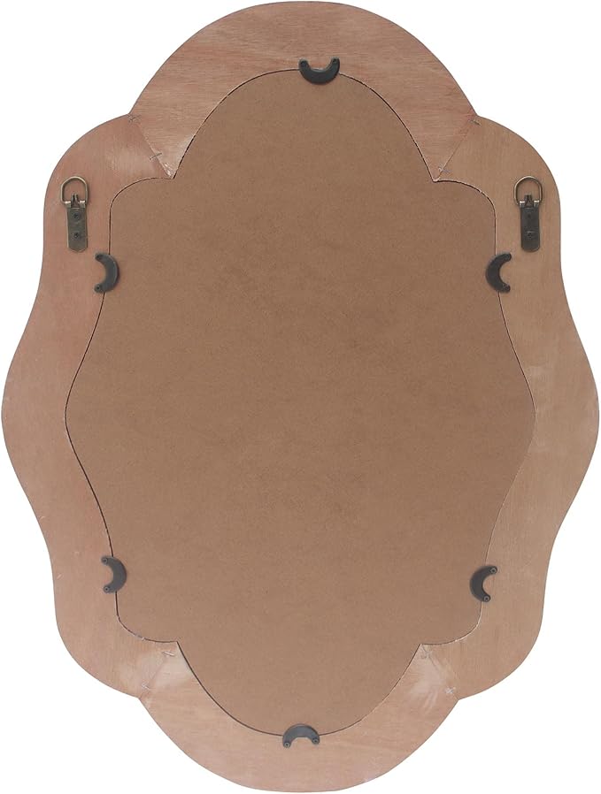 Decorative Mirror with Unique Designed, Vintage Mirror Enhance Home Style, Small Bathroom Mirrors, Stylish White Trim Wood Wall Mirrors, Ideal for Bathroom, Entryway, Bedroom