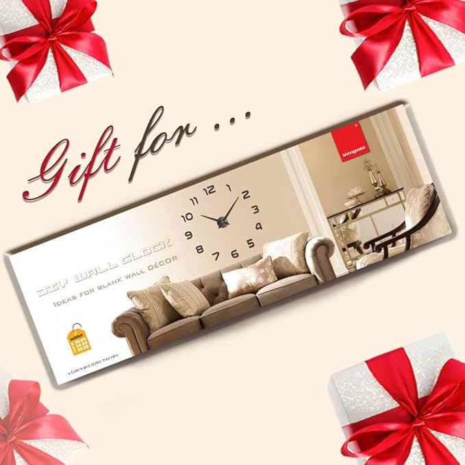 VANGOLD Giant Wall Clock for Living Room Decor, Decorative Wall Clocks Battery Operated (Gold Wall Decor)