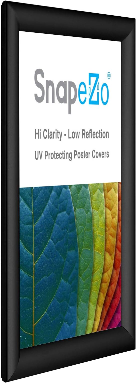 SnapeZo 8.3 x 11.7 (A4 Euro Size) Black Poster Frame, Front-Loading, Wall Mount, Aluminum 1" Profile, Sleek Series