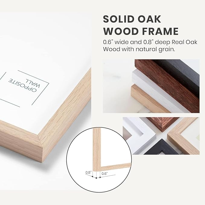 Opposite Wall - 20x20 in - Natural Solid Oak Wood Picture Frame - Lightweight, Versatile & Shatterproof - Wall Hanging Photo or Poster Frame - Wall Decor for Office, Gallery & Home - 2 Pack