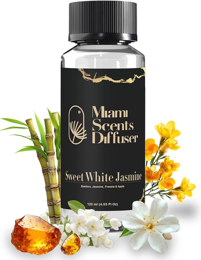 Sweet White Jasmine Scent Inspired by Saint James Paris Hotel 4 FlOz - 120 ml Essential Oils Aroma for Home Diffuser Luxury Fragance Refill Aromatherapy Fresh Blend of Bamboo, Jasmine, Freesia & Apple