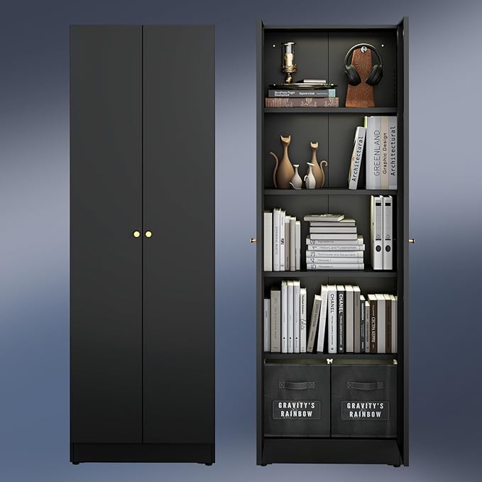 Garage Storage Cabinets with Metal Door and 4 Adjustable Shelves, 71" H Tool Cabinets with Adjustable Feets for Pantry Cabinet,Office,Warehouse Organisieren, Required-Assembly
