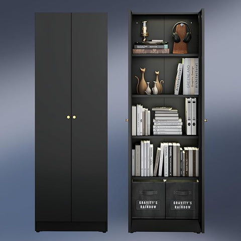 Garage Storage Cabinets with Metal Door and 4 Adjustable Shelves, 71" H Tool Cabinets with Adjustable Feets for Pantry Cabinet,Office,Warehouse Organisieren, Required-Assembly