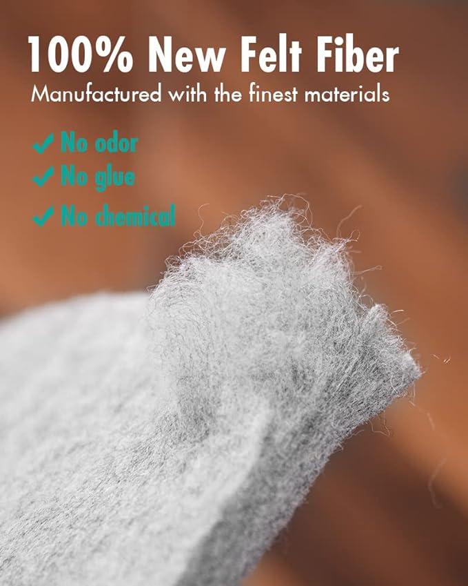 Non Slip Rug Pad Gripper - 8x8 Feet 1/8” Extra Thick Felt Under Rug for Area Rugs and Hardwood Floors,Super Cushioned Non Skid Carpet Padding