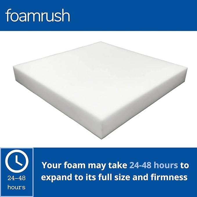 FoamRush 8" x 36" x 36" Premium Quality Upholstery Foam Cushion High Density (Chair Cushion Square Foam for Dining Chairs, Wheelchair Seat Replacement)