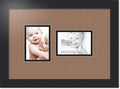 ArtToFrames Collage Photo Frame Double Mat with 2 - 3.5x5 Openings and Satin Black Frame