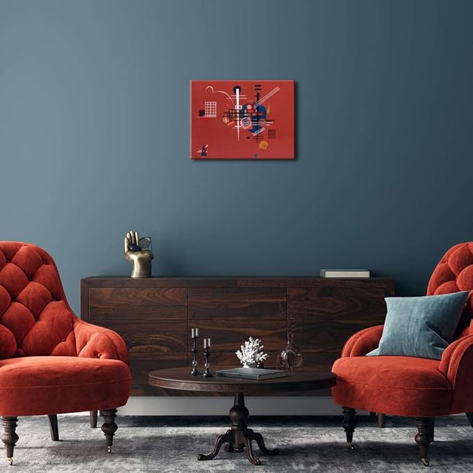 Wieco Art Canvas Prints Dull Red,1927 by Wassily Kandinsky Classic Art Reproductions Canvas Wall Art for Home Decoration