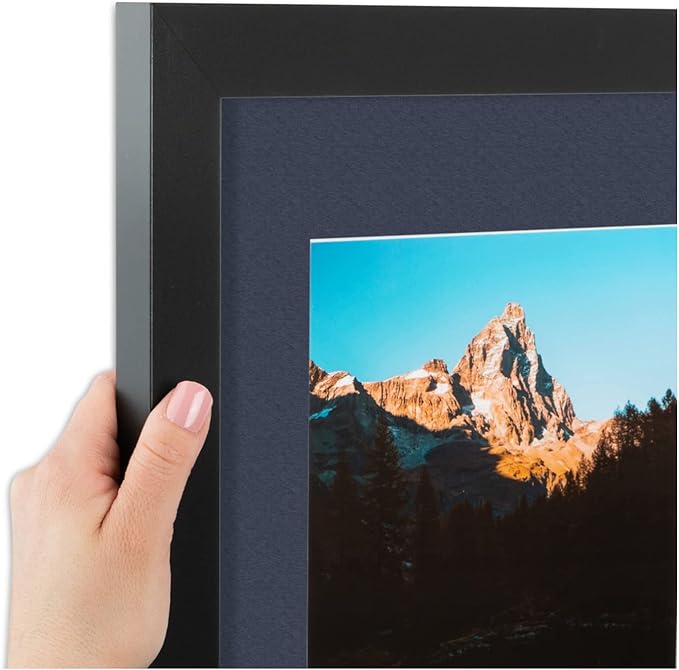 ArtToFrames Collage Photo Frame Double Mat with 2 - 5x7 Openings and Satin Black Frame