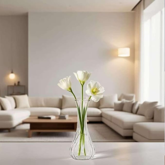 24 Pack Glass Vases for Centerpieces, 6 Inch Tall Small Glass Bud Vases in Bulk Clear Flower Vase for Centerpieces Wedding Home Table Decor