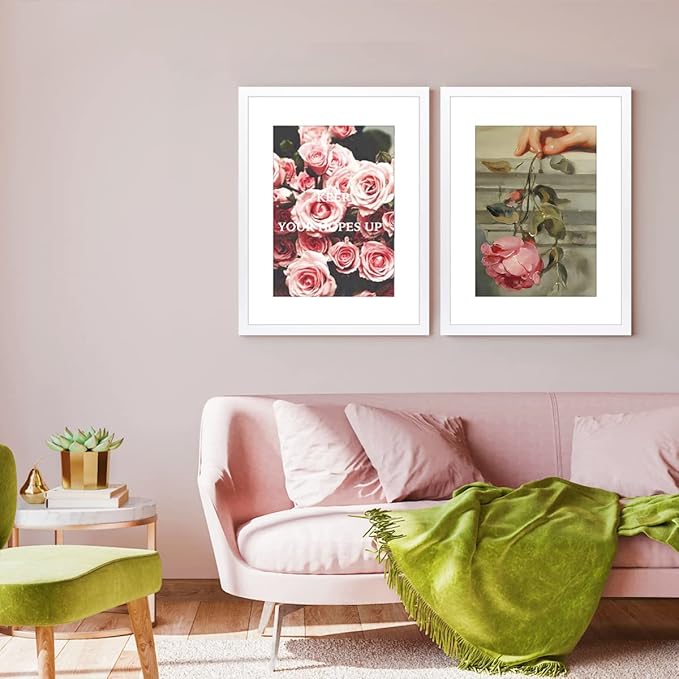 THREELOVE 20x24 Frame White, Display Picture 16x20 with mat or 20x24 Without mat, Photo Poster Picture Frame Wall Mounting Home Decor, 1-PCS