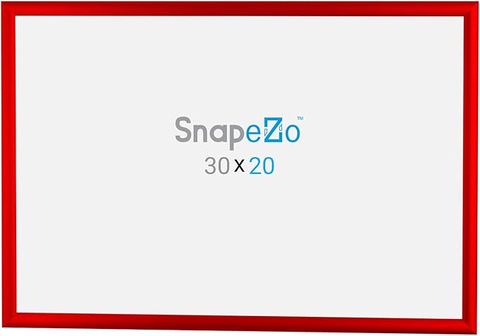 SnapeZo Poster Frame 20x30 Inches, Red 1 Inch Aluminum Profile, Front-Loading Snap Frame, Wall Mounting, Sleek Series